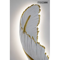 Kinkiet glamour Piórko biało złoty