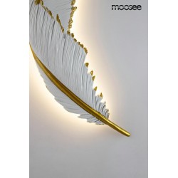 Kinkiet glamour Piórko biało złoty