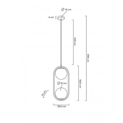 Lampa wisząca glamour Aurelia Twin złota