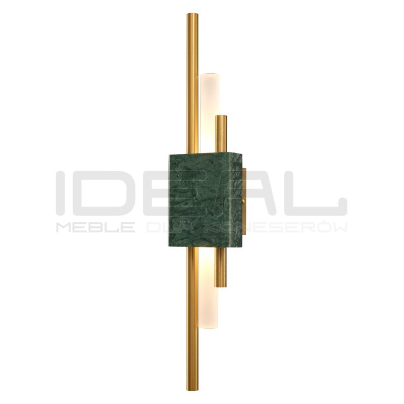 Kinkiet glamour ELLIE LED złota zielony marmur 50