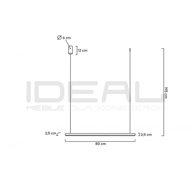 Lampa wisząca glamour pozioma LINUS 80 złota ombre