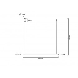 Lampa wisząca glamour pozioma LINUS 100 złota ombre