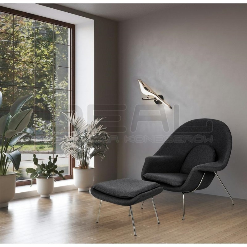 Kinkiet glamour BIRD ptaszek złoty