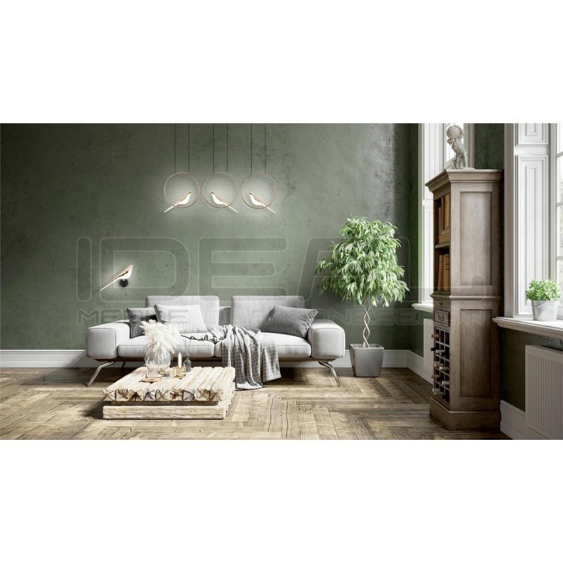 Kinkiet glamour BIRD ptaszek złoty