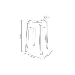 Stołek przezroczysty Charles