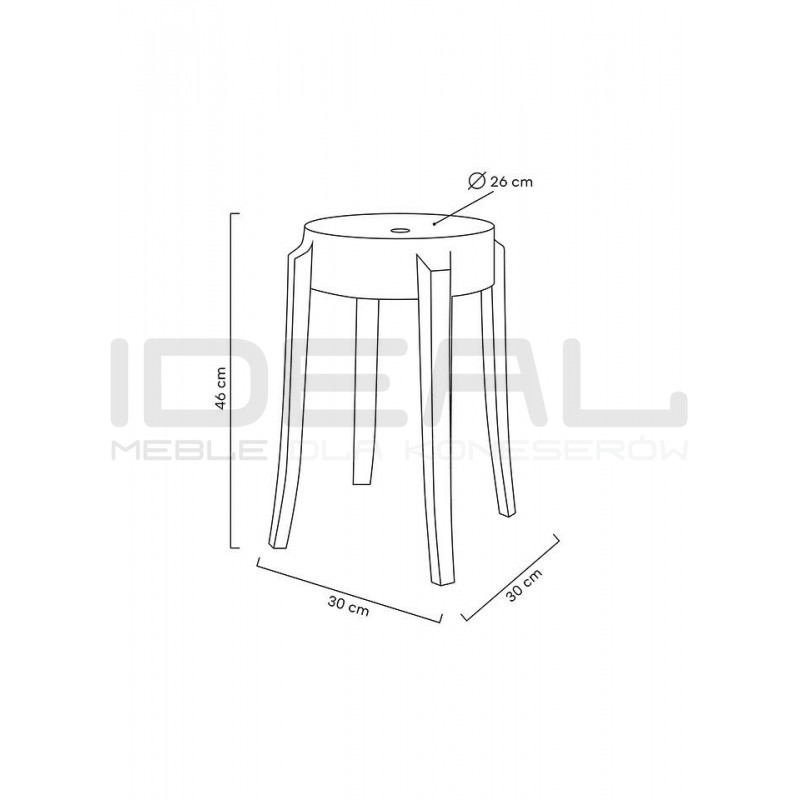 Stołek przezroczysty Charles