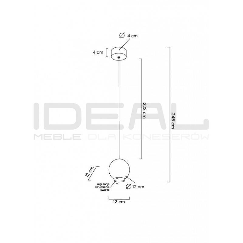 Lampa wisząca glamour OJO złota z regulacją strumienia światła