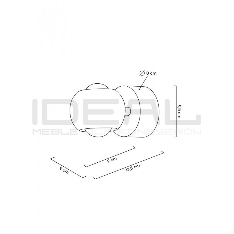 Kinkiet glamour Eos złoty