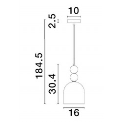 Szklana lampa wisząca Rainbow niebieska kolorowe szkło