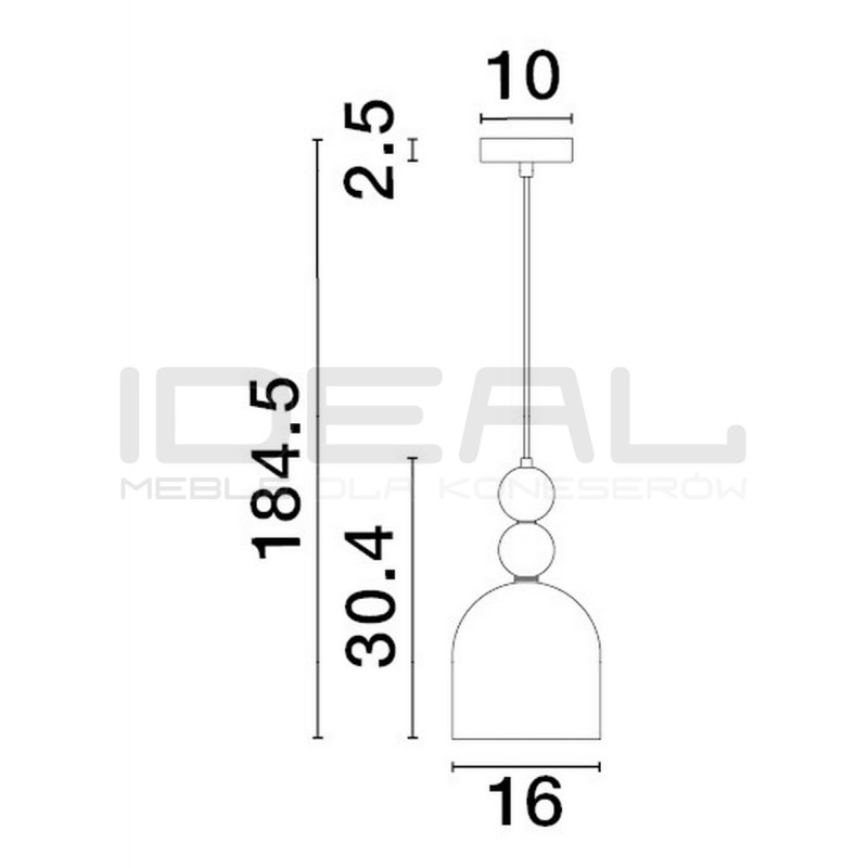 Szklana lampa wisząca Rainbow niebieska kolorowe szkło
