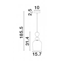 Szklana lampa wisząca Rainbow różowa kolorowe szkło