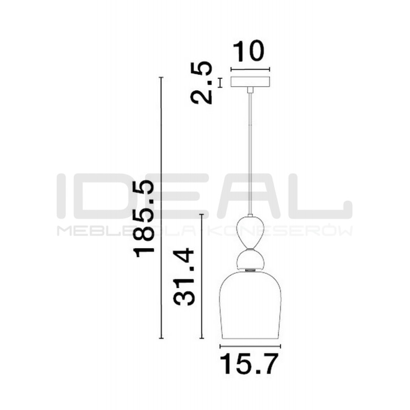 Szklana lampa wisząca Rainbow różowa kolorowe szkło