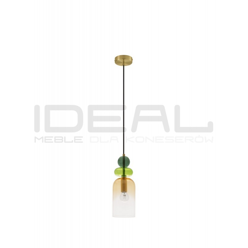 Szklana lampa wisząca Rainbow żółta kolorowe szkło