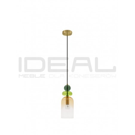 Szklana lampa wisząca Rainbow żółta kolorowe szkło