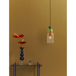 Szklana lampa wisząca Rainbow żółta kolorowe szkło