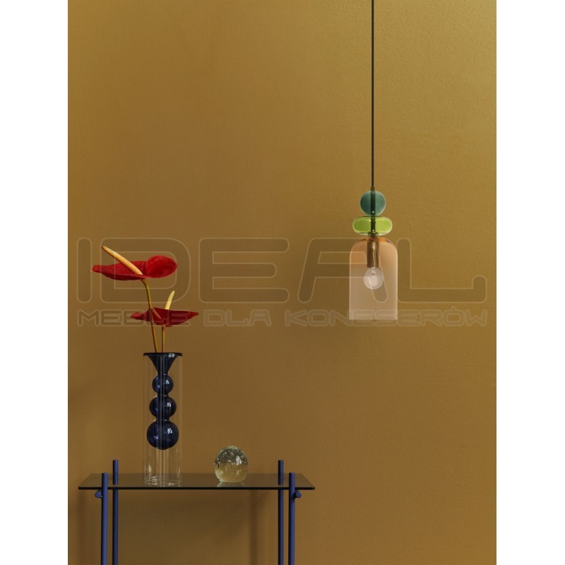 Szklana lampa wisząca Rainbow żółta kolorowe szkło