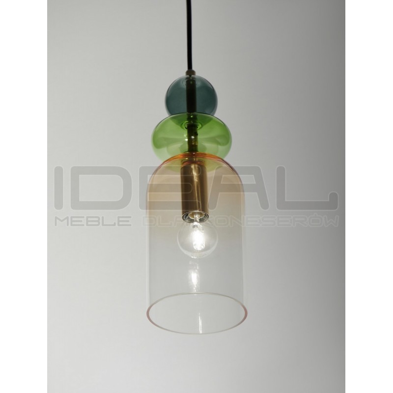 Szklana lampa wisząca Rainbow żółta kolorowe szkło