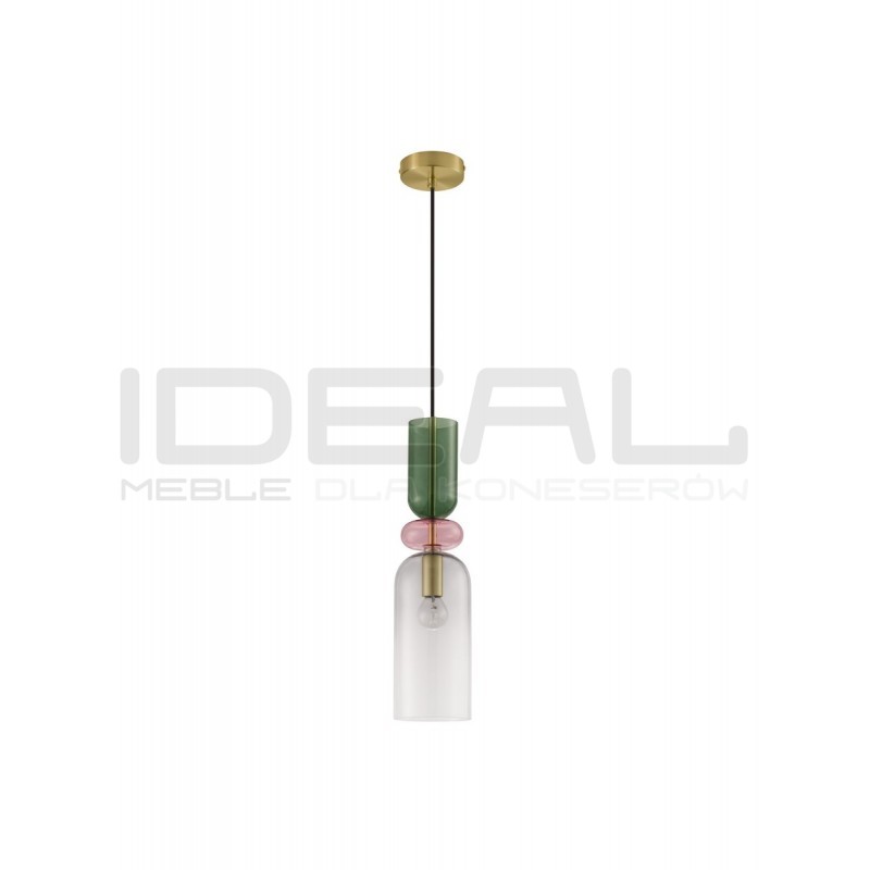 Szklana lampa wisząca Rainbow szara kolorowe szkło