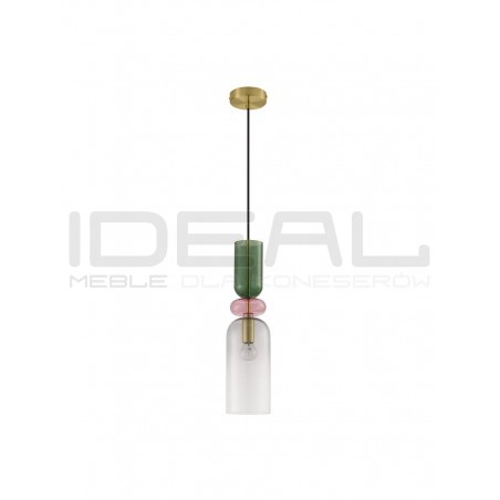 Szklana lampa wisząca Rainbow szara kolorowe szkło