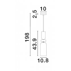 Szklana lampa wisząca Rainbow szara kolorowe szkło