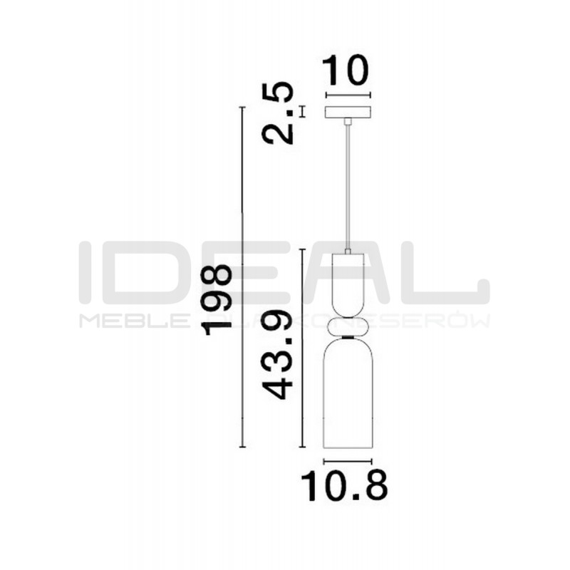 Szklana lampa wisząca Rainbow szara kolorowe szkło