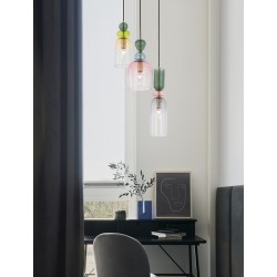 Szklana lampa wisząca Rainbow 3 kolorowe szkło