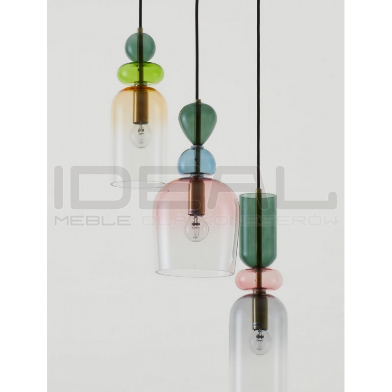 Szklana lampa wisząca Rainbow 3 kolorowe szkło