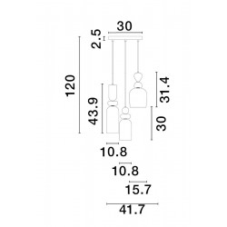 Szklana lampa wisząca Rainbow 3 kolorowe szkło