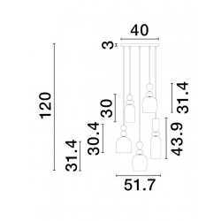 Szklana lampa wisząca Rainbow 5 kolorowe szkło