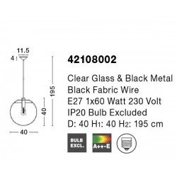 Lampa Wisząca Sandra bezbarwne szkło