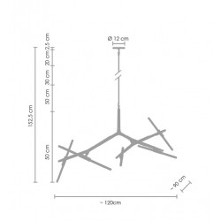 Lampa Wisząca glamour Sticks Candelabr 10 złota