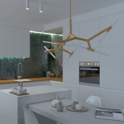 Lampa Wisząca glamour Sticks Candelabr 10 złota