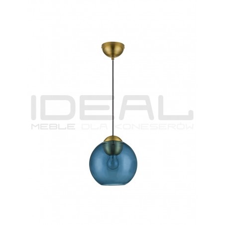 Szklana lampa wisząca Kula niebieska 24