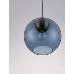 Szklana lampa wisząca Kula niebieska 24