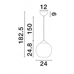 Szklana lampa wisząca Kula różowa 24
