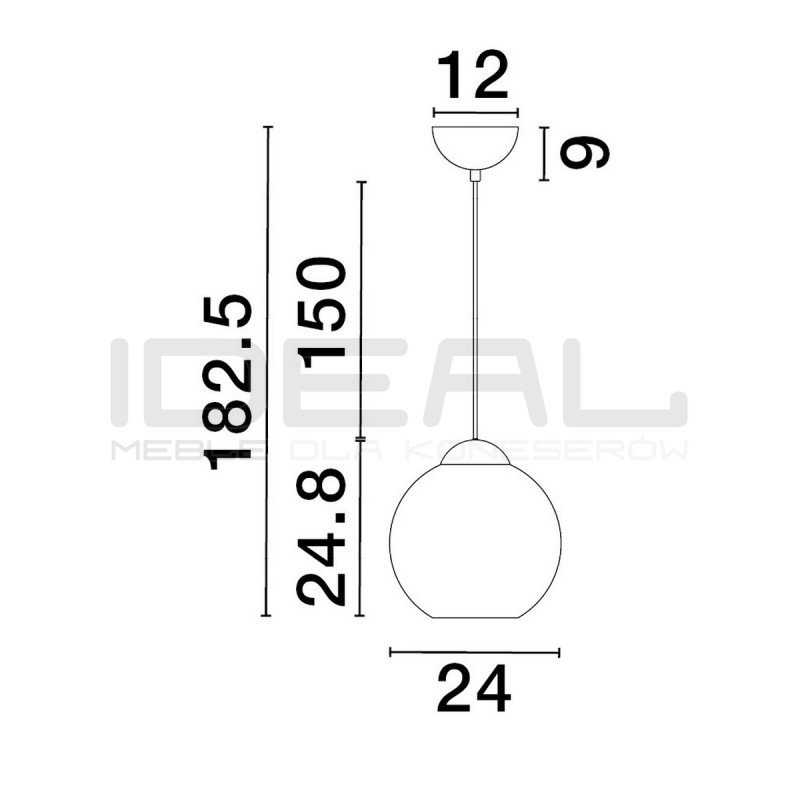 Szklana lampa wisząca Kula różowa 24