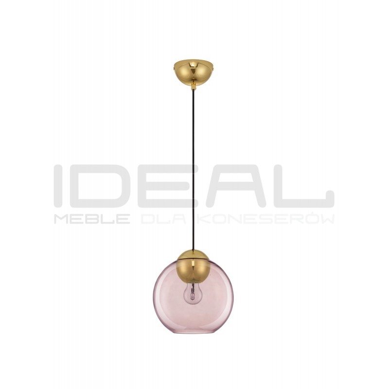 Szklana lampa wisząca Kula różowa 24