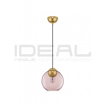 Szklana lampa wisząca Kula różowa 24