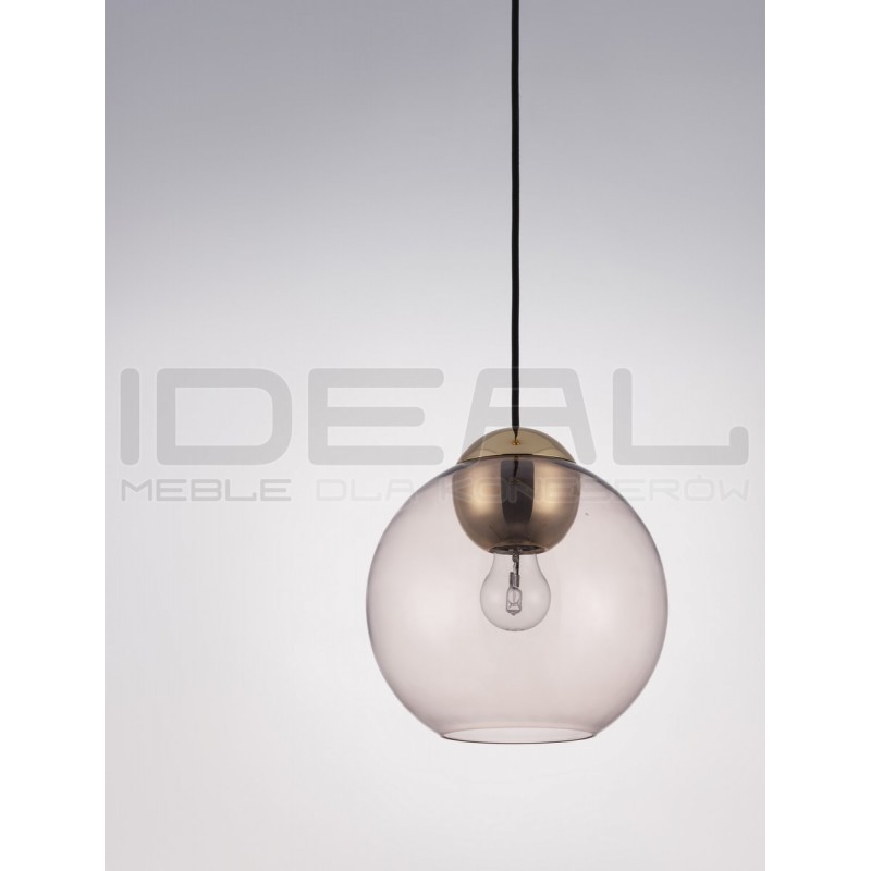 Szklana lampa wisząca Kula różowa 24