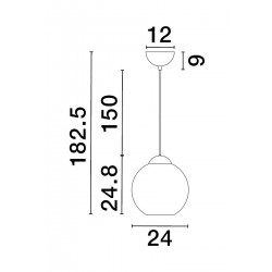 Szklana lampa wisząca Kula bursztynowa 24