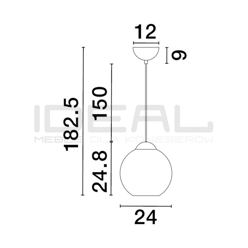 Szklana lampa wisząca Kula bursztynowa 24