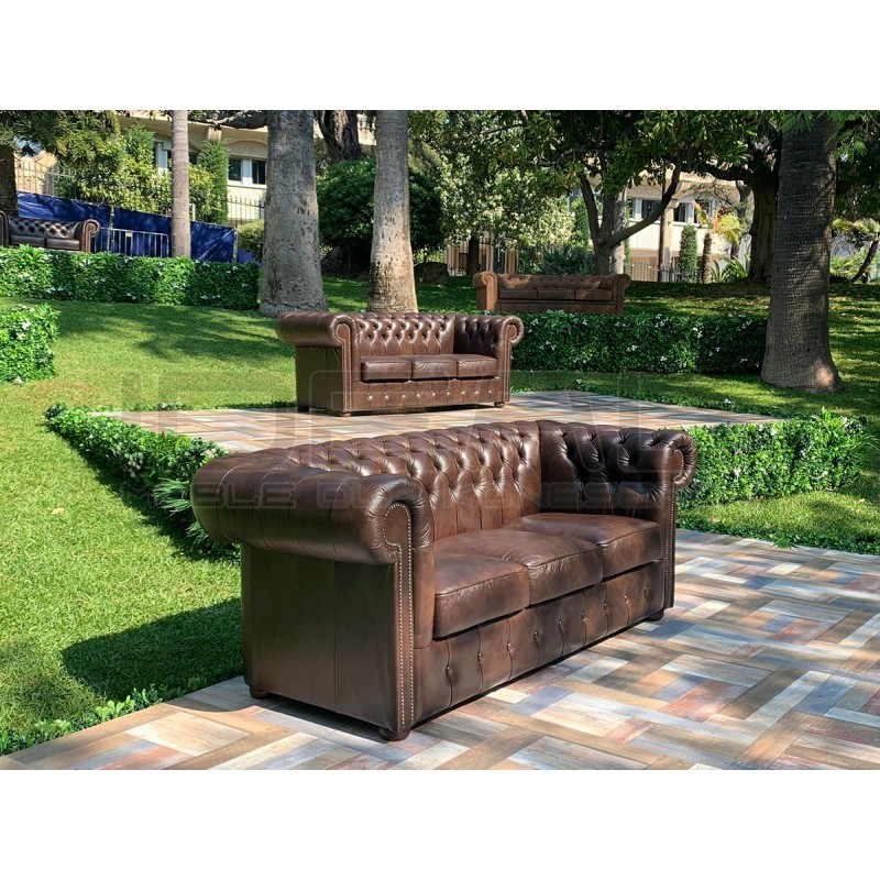 Sofa Chesterfield Classic XL Skóra 3 os.