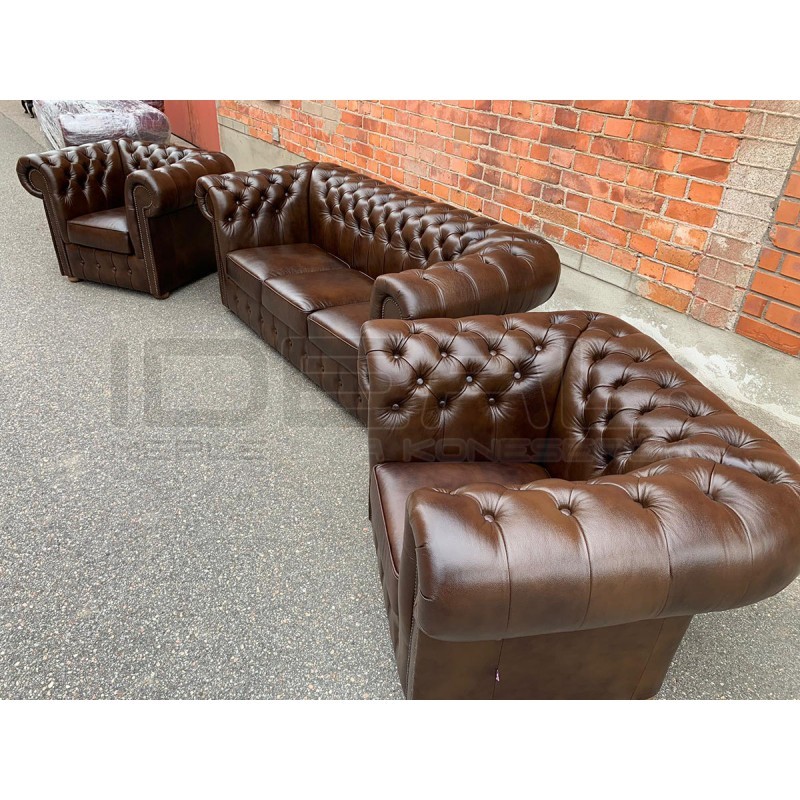Sofa Chesterfield Classic XL Skóra 3 os.