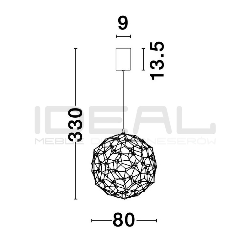 LAMPA WISZĄCA GEOMETRYCZNA STELLAR Galaxy 80 złota