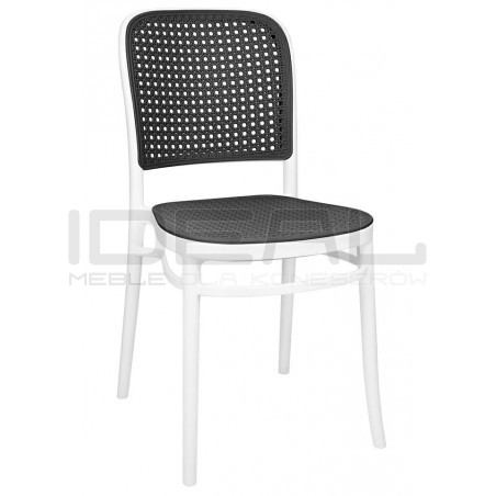 Krzesło Boho Wicky plecionka szare