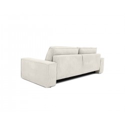 Sztruksowa sofa Pillow z funkcją spania i z pojemnikiem na pościel jasny beż