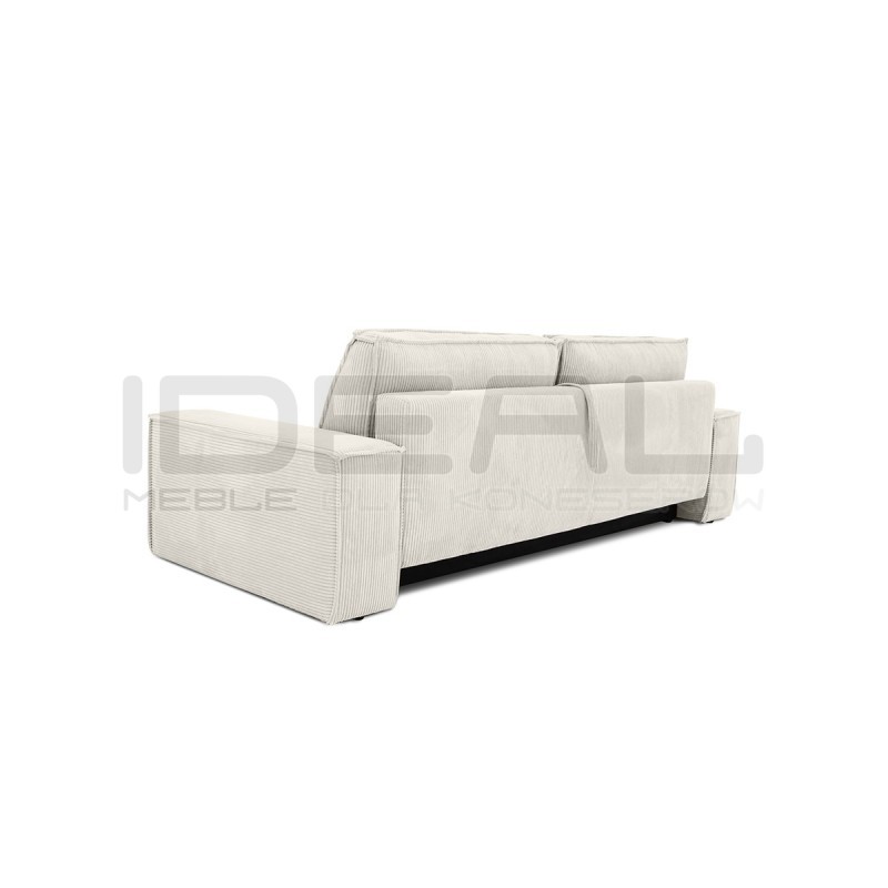 Sztruksowa sofa Pillow z funkcją spania i z pojemnikiem na pościel jasny beż