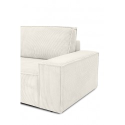 Sztruksowa sofa Pillow z funkcją spania i z pojemnikiem na pościel jasny beż