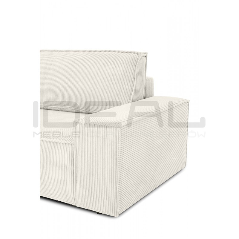 Sztruksowa sofa Pillow z funkcją spania i z pojemnikiem na pościel jasny beż