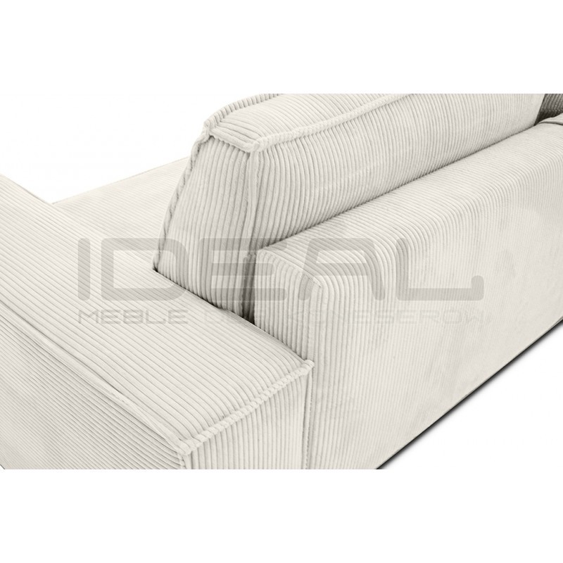 Sztruksowa sofa Pillow z funkcją spania i z pojemnikiem na pościel jasny beż